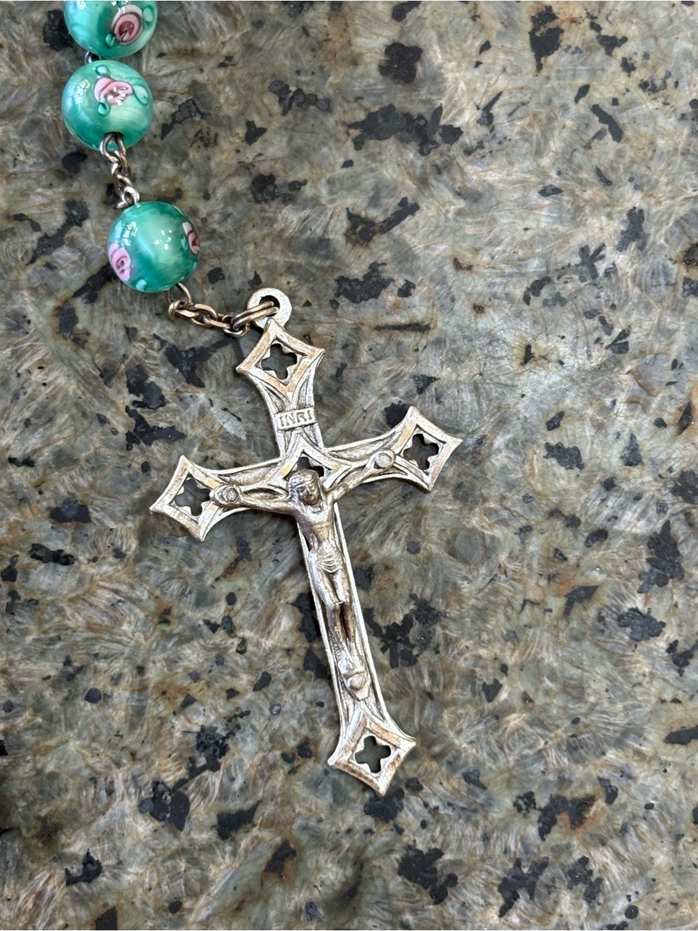 Stunning nwt Sterling Silver made in Italy Murano glass bead rosary necklace - Picture 2 of 6